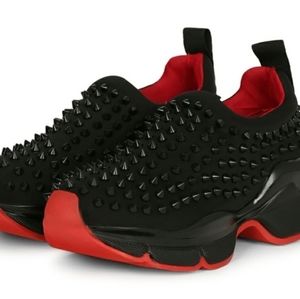 Black Slip On Spike Sneaker